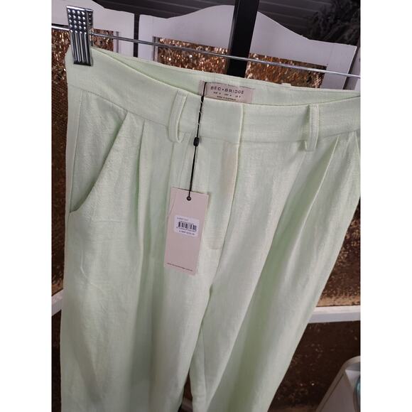 Bed and Bridge Harriet High Rise Pleated Pant Light Green New With Tags $220 - Picture 9 of 15